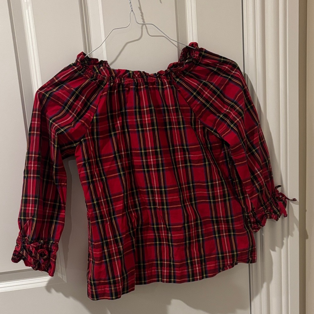 Crewcuts J Crew Red Plaid Girls Shirt size 12